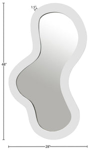 Oblique Iron Frame Mirror in White - 440White-48M
