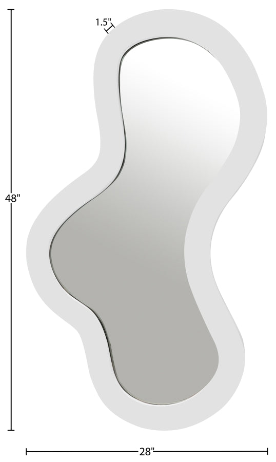 Oblique Iron Frame Mirror in White - 440White-48M