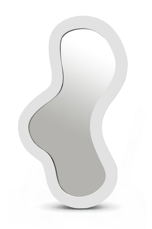Oblique Iron Frame Mirror in White - 440White-48M