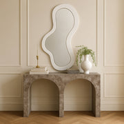 Oblique Iron Frame Mirror in White - 440White-48M