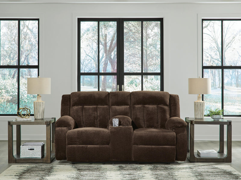 Observation Chocolate Power Reclining Loveseat with Console - PC2140696