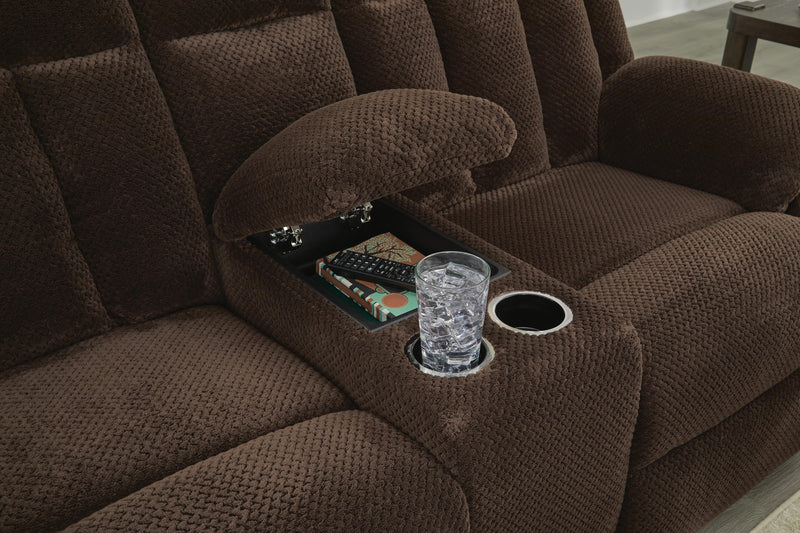 Observation Chocolate Power Reclining Loveseat with Console - PC2140696