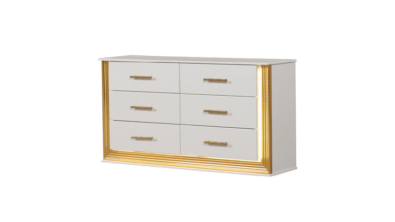 Obsession Dresser White & Gold - Obsession Dresser White & Gold