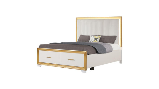 Obsession King Bed White & Gold - Obsession King Bed White & Gold