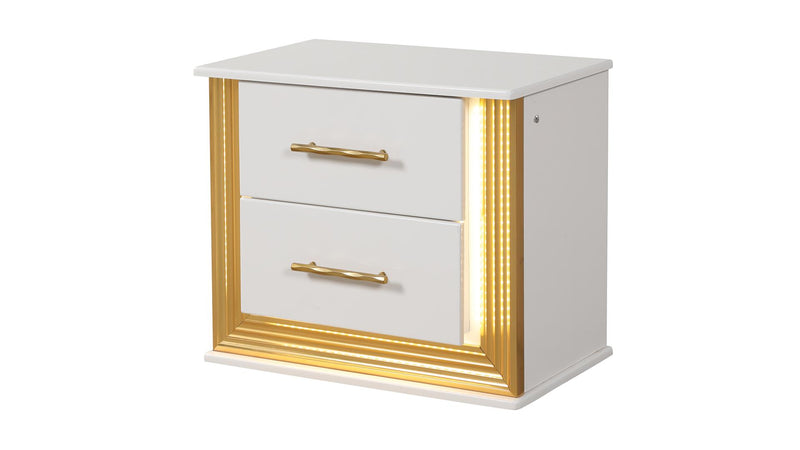 Obsession Nightstand White & Gold - Obsession Nightstand White & Gold