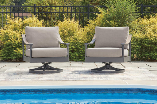 Ocean Beach Gray Outdoor Swivel Lounge with Cushion - PCP510-821