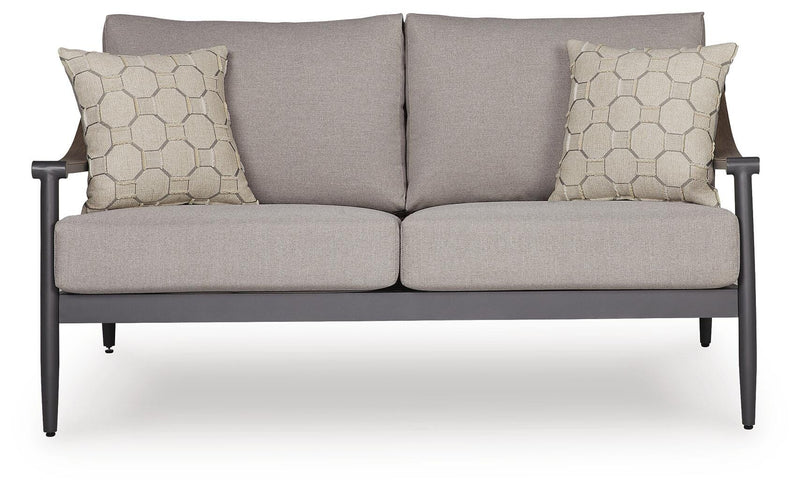Ocean Beach Outdoor Sofa and Loveseat in Gray - PKG024576