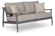 Ocean Beach Outdoor Sofa and Loveseat in Gray - PKG024576