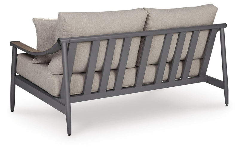 Ocean Beach Outdoor Sofa and Loveseat in Gray - PKG024576