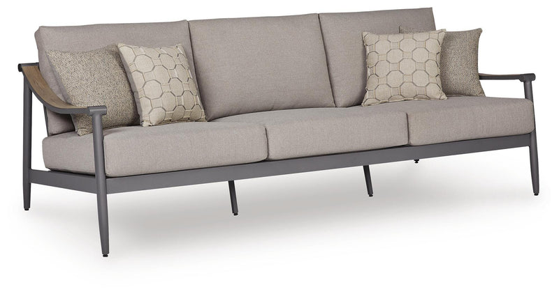 Ocean Beach Outdoor Sofa and Loveseat in Gray - PKG024576