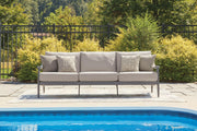 Ocean Beach Outdoor Sofa and Loveseat in Gray - PKG024576