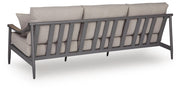 Ocean Beach Outdoor Sofa and Loveseat with Coffee Table in Gray - PKG024577
