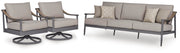 Ocean Beach Outdoor Sofa with 2 Lounge Chairs in Gray - PKG024578