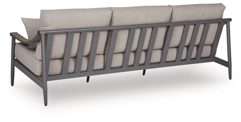 Ocean Beach Outdoor Sofa with 2 Lounge Chairs in Gray - PKG024578