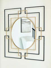 Oceanal Black/Gold Finish Accent Mirror - A8010394