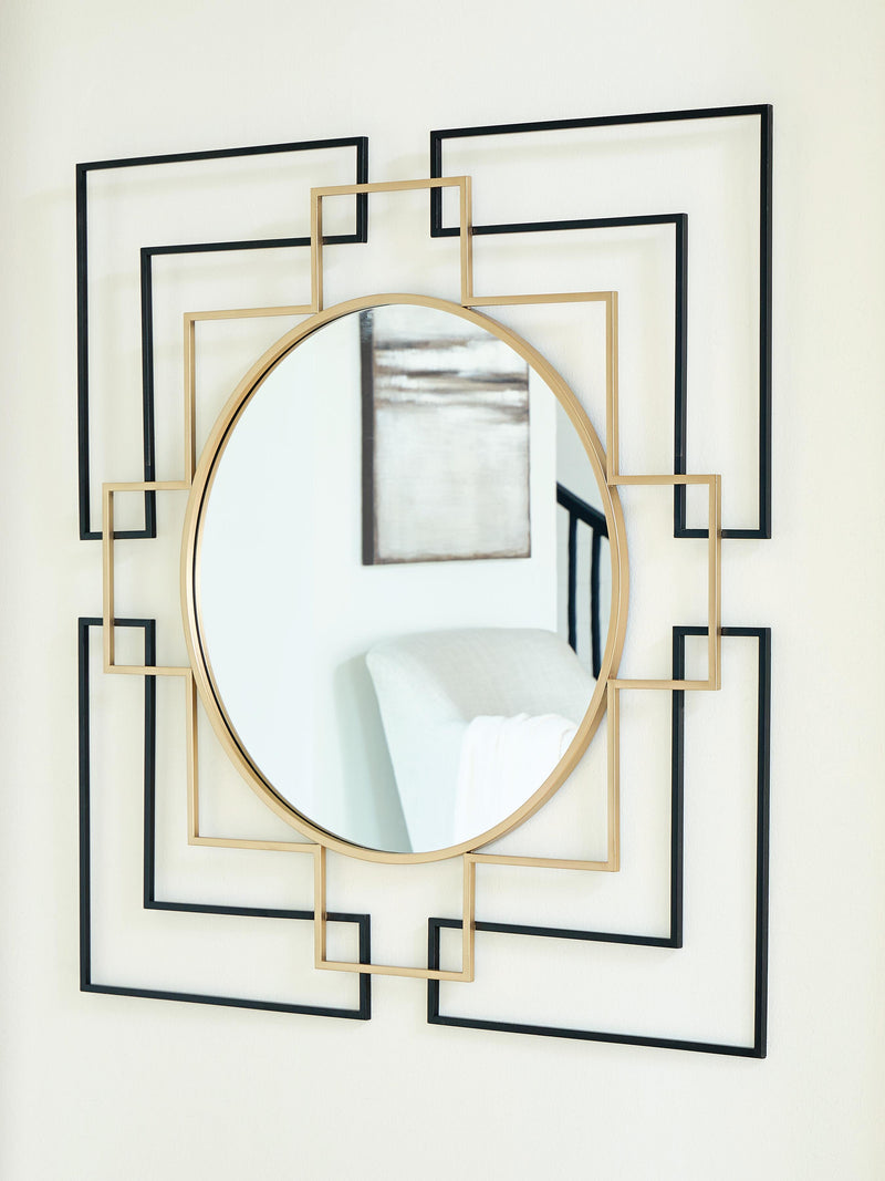 Oceanal Black/Gold Finish Accent Mirror - A8010394