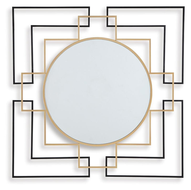Oceanal Black/Gold Finish Accent Mirror - A8010394