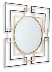 Oceanal Black/Gold Finish Accent Mirror - A8010394