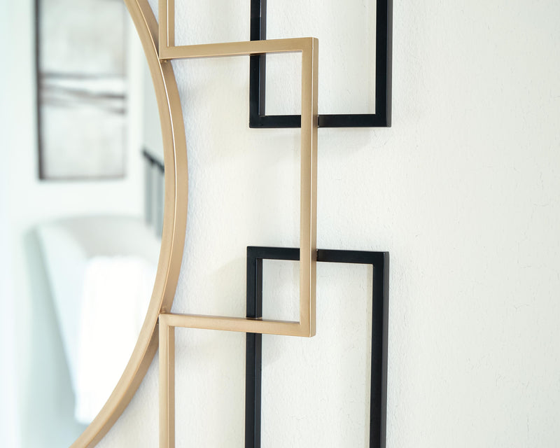 Oceanal Black/Gold Finish Accent Mirror - A8010394