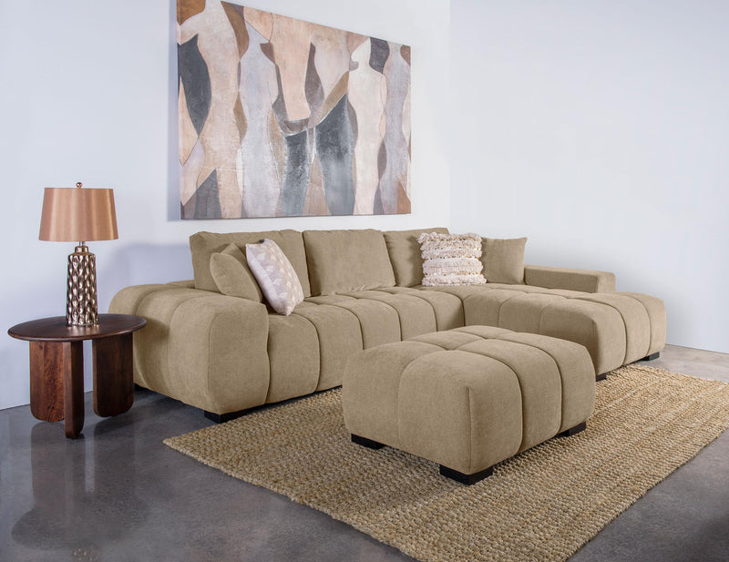 Octavia Upholstered Rectangular Ottoman Camel - 509964