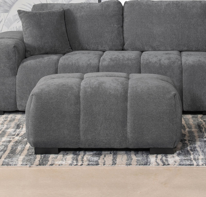 Octavia Upholstered Rectangular Ottoman Charcoal Grey - 509968