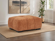 Octavia Upholstered Rectangular Ottoman Orange - 509354