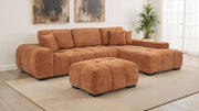Octavia Upholstered Rectangular Ottoman Orange - 509354