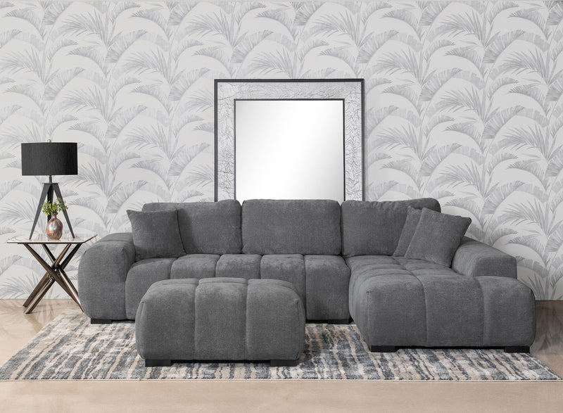 Octavia Upholstered Sectional Chaise Sofa Charcoal Grey - 509965