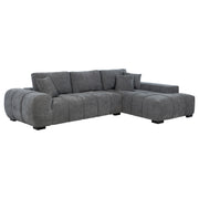 Octavia Upholstered Sectional Chaise Sofa Charcoal Grey - 509965