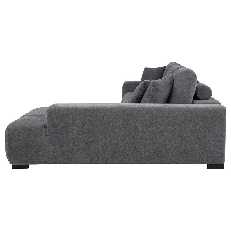 Octavia Upholstered Sectional Chaise Sofa Charcoal Grey - 509965