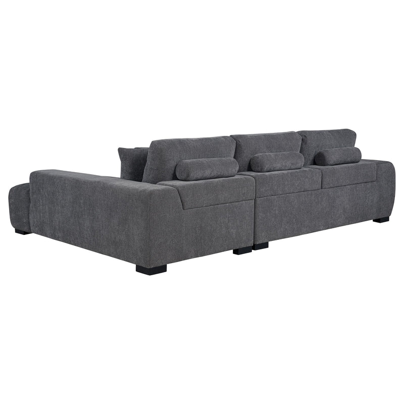 Octavia Upholstered Sectional Chaise Sofa Charcoal Grey - 509965