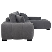 Octavia Upholstered Sectional Chaise Sofa Charcoal Grey - 509965