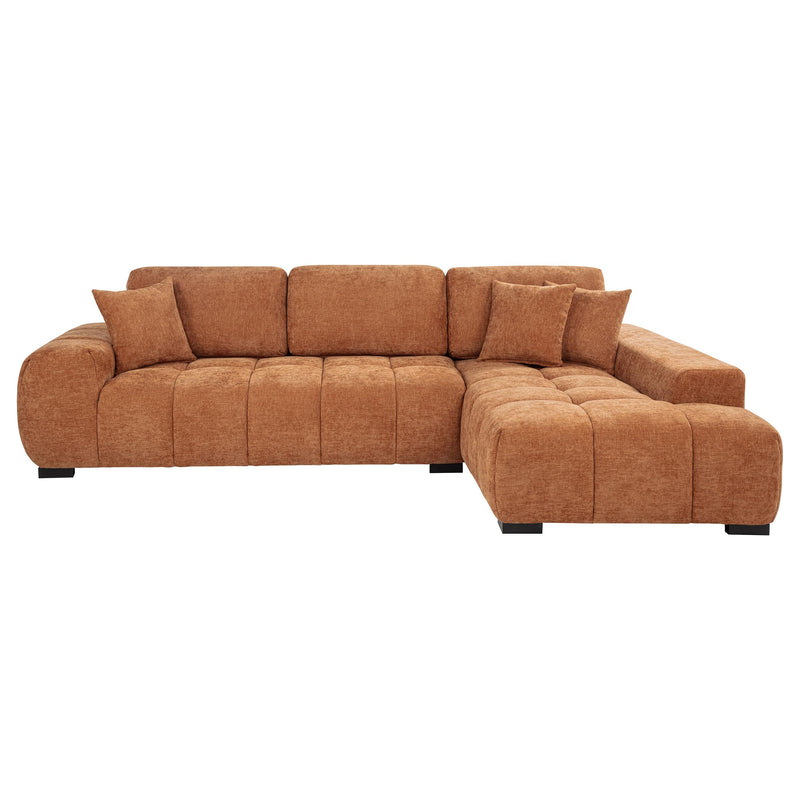 Octavia Upholstered Sectional Chaise Sofa Orange - 509350