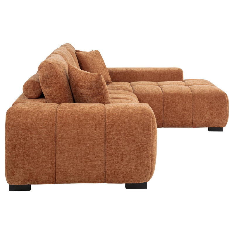 Octavia Upholstered Sectional Chaise Sofa Orange - 509350