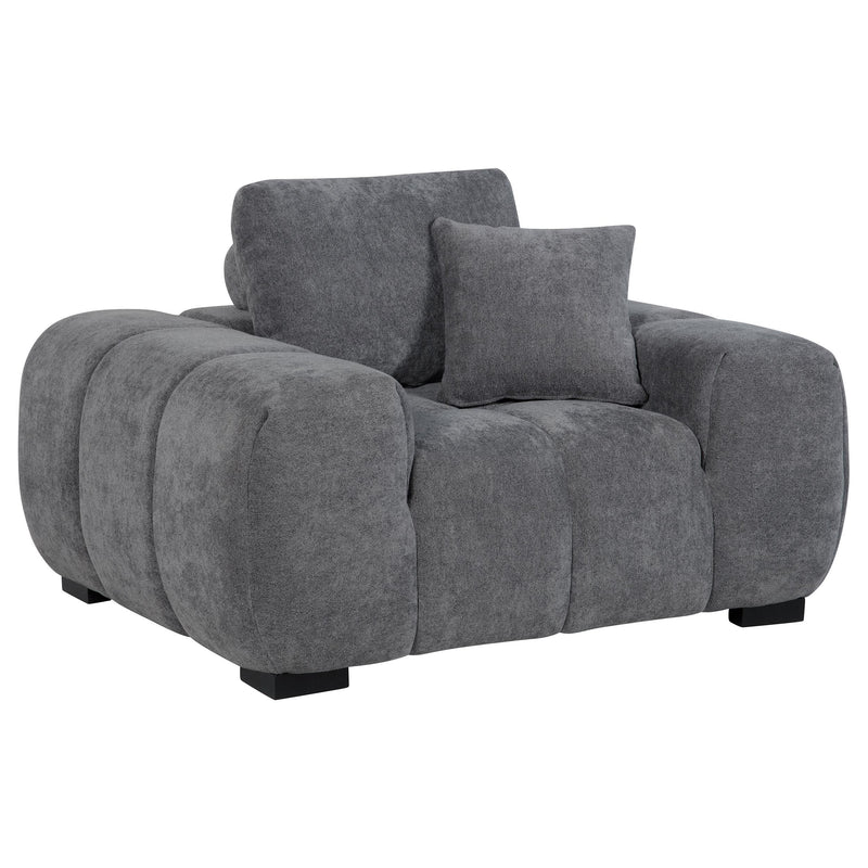 Octavia Upholstered Track Arm Accent Chair Charcoal Grey - 509967