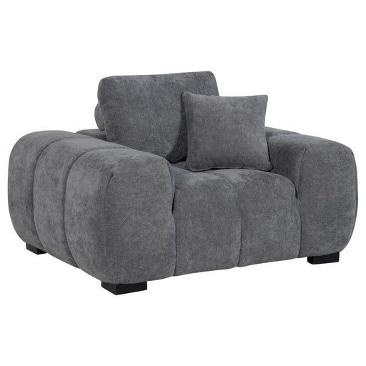 Octavia Upholstered Track Arm Accent Chair Charcoal Grey - 509967