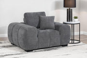 Octavia Upholstered Track Arm Accent Chair Charcoal Grey - 509967
