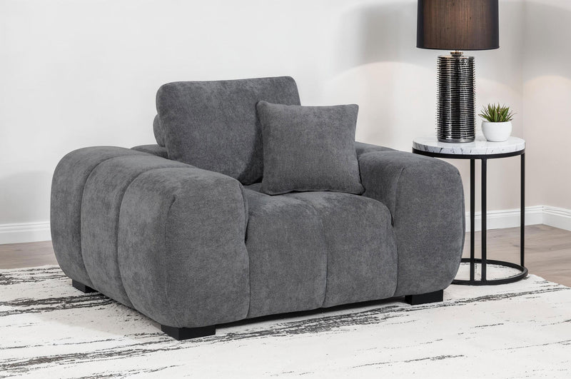 Octavia Upholstered Track Arm Accent Chair Charcoal Grey - 509967