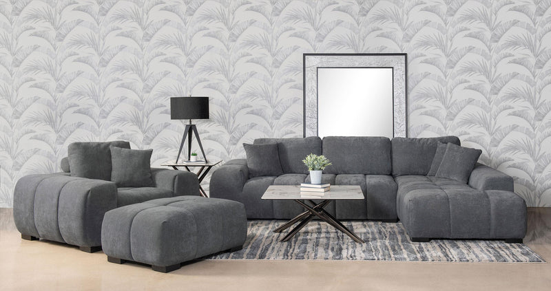 Octavia Upholstered Track Arm Accent Chair Charcoal Grey - 509967
