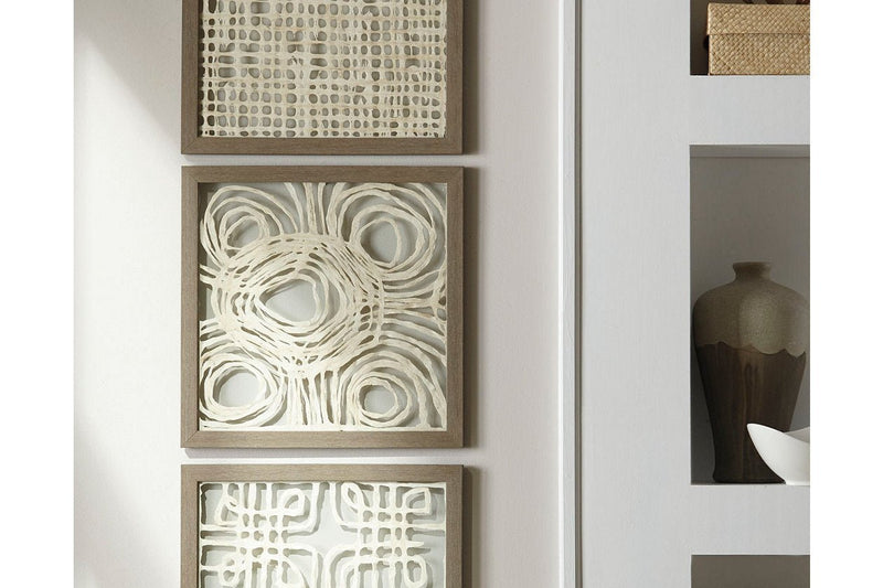 Odella Cream/Taupe Wall Decor (Set of 3) - Gate FurnitureWall Decor