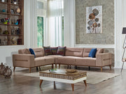 Odesa 122" Wide Square Arm Extendable Sectional - Gate FurnitureSectional