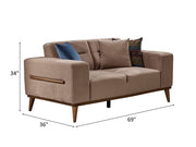 Odesa 69" Wide Square Arm Extendable Loveseat - Gate FurnitureLoveseat