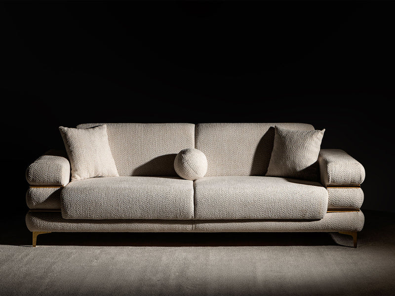 Odessa  3-pieces (Sofa & Loveseat & Chair) Livingroom Set - Gold in Cream - 200-ST-ODE-ISTANBUL01-321