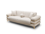 Odessa  3-pieces (Sofa & Loveseat & Chair) Livingroom Set - Gold in Cream - 200-ST-ODE-ISTANBUL01-321