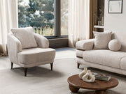 Odessa  3-pieces (Sofa & Loveseat & Chair) Livingroom Set - Walnut in Cream - 200-ST-ODE-CREMONA06-321