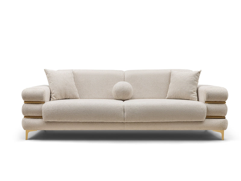Odessa  3-pieces (Sofa & Loveseat & Chair) Livingroom Set - Walnut in Cream - 200-ST-ODE-CREMONA06-321