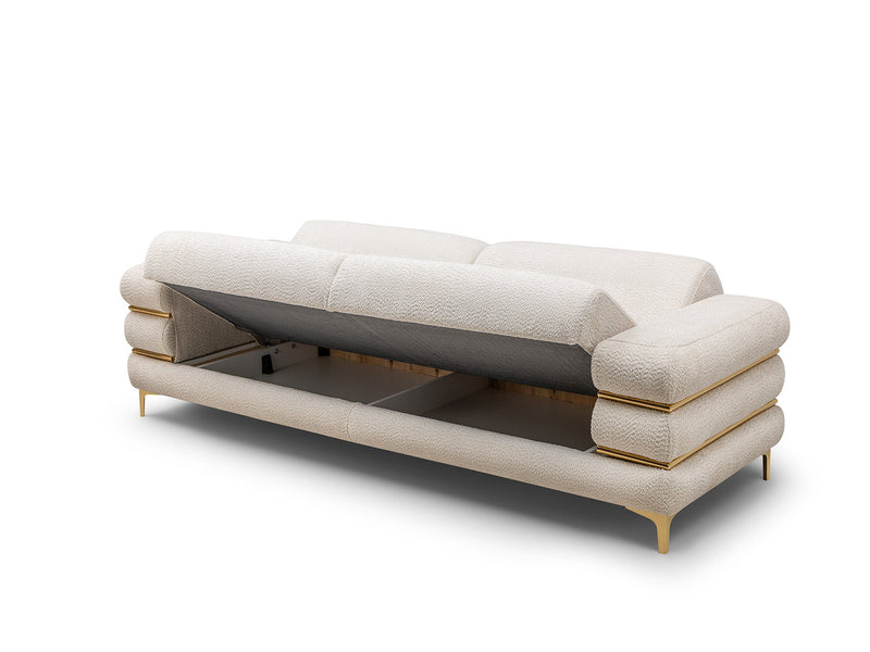 Odessa  3-pieces (Sofa & Loveseat & Chair) Livingroom Set - Walnut in Cream - 200-ST-ODE-CREMONA06-321