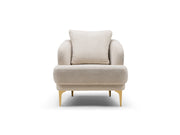 Odessa  3-pieces (Sofa & Loveseat & Chair) Livingroom Set - Walnut in Cream - 200-ST-ODE-CREMONA06-321