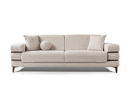 Odessa  3-pieces (Sofa & Loveseat & Chair) Livingroom Set - Walnut in Cream - 200-ST-ODE-CREMONA06-321