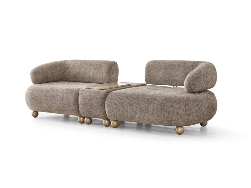 Odessa Al 4-pieces (1 Sofa & 1 Module Sofa & 2 Chair) Livingroom in Cream - 200-ALT-ODE-33M11